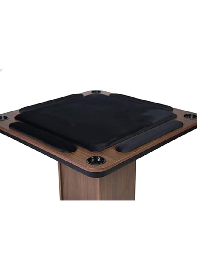 AL BADER Big Wooden Ploot Play Cards Game Table Big-Size, Wood Baloot Table Big-Size 95 * 95 With Cups Holders, Plot Playing Cards Table With Hands Stands, Floor Blot Table (Black)  - Image 5