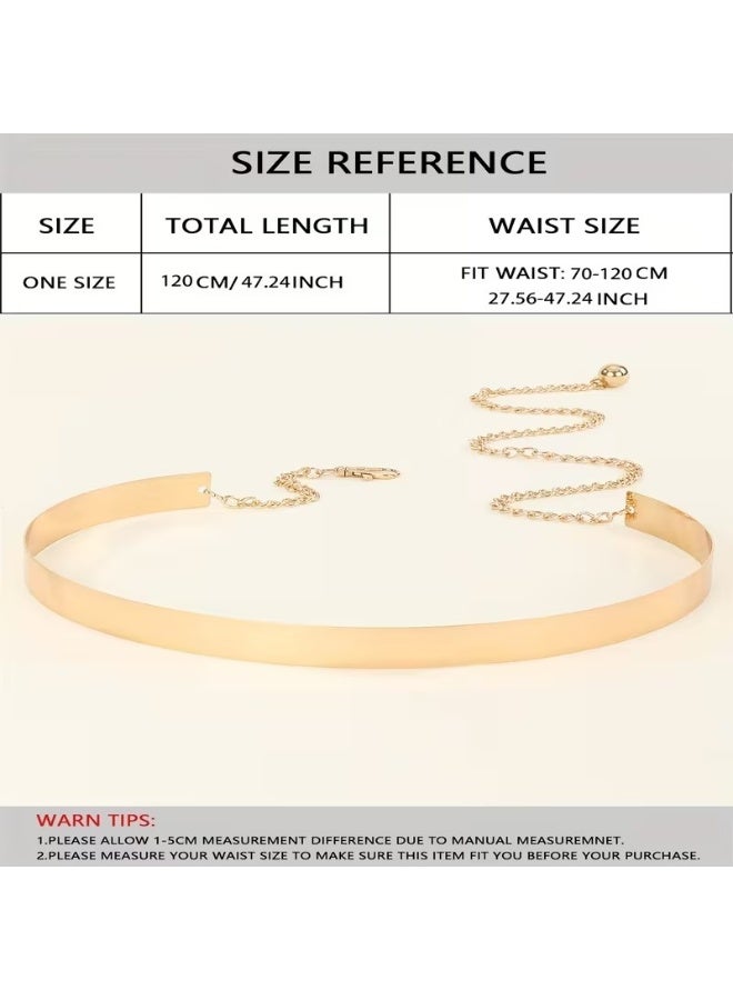 Goolsky 1pc Women'S Adjustable Golden-Tone Metal Belt with Textured Surface - Stylish Black Dress Waistband for Casual, Party & Formal Events - Perfect Gift for Women, Party Accessory, Sophisticated Accessory, Durable Alloy - Image 5