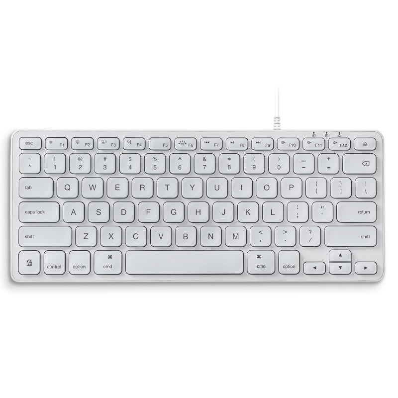 Perixx PERIBOARD332MW Wired Backlit Scissor Keyboard Compatible with Mac OS X and iOS Device Mini 1122x457x083 Inches Scissor Keys with Big Font White Backlit - Image 2