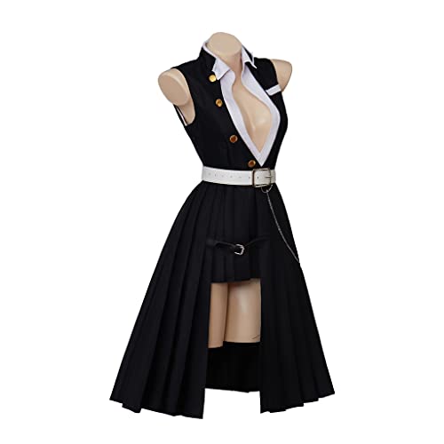 RocailleCos Uzui Tengen Cosplay Dress Costume Uniform Halloween Suit for Women Girls (XL, black) - Image 3