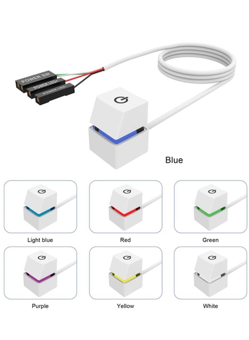 Y&D Computer Desktop Switch 2M Portable LED Lights PC External Start On Off Button Extension Cable RGB Light - Image 1