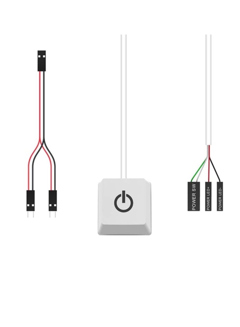 Y&D Computer Desktop Switch 2M Portable LED Lights PC External Start On Off Button Extension Cable RGB Light - Image 3