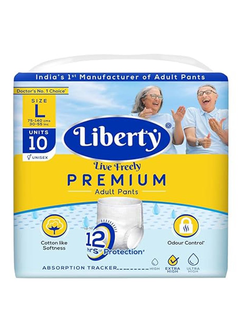 Liberty حفاظات للبالغين بحجم كبير 10 قطع 75-140 سم 30-55 بوصة - Image 1