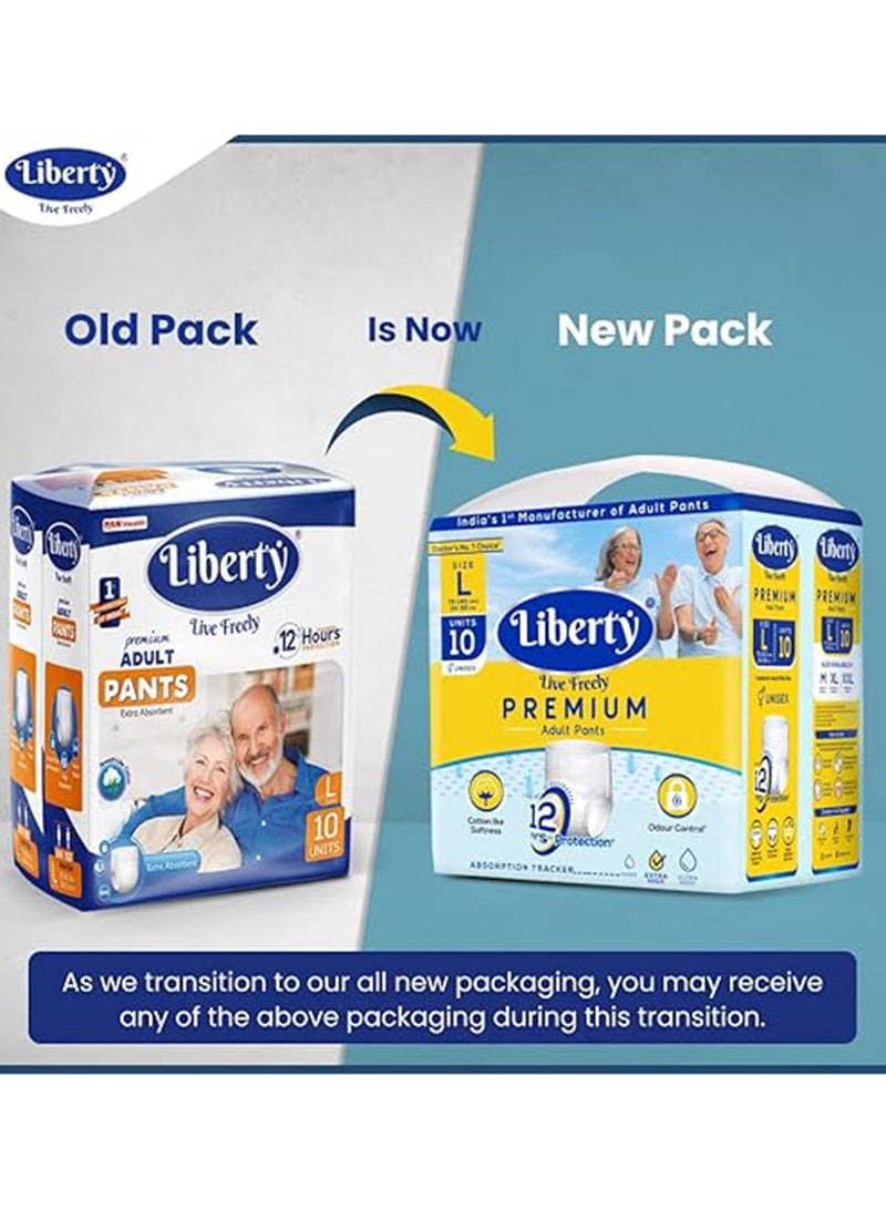 Liberty حفاظات للبالغين بحجم كبير 10 قطع 75-140 سم 30-55 بوصة - Image 2