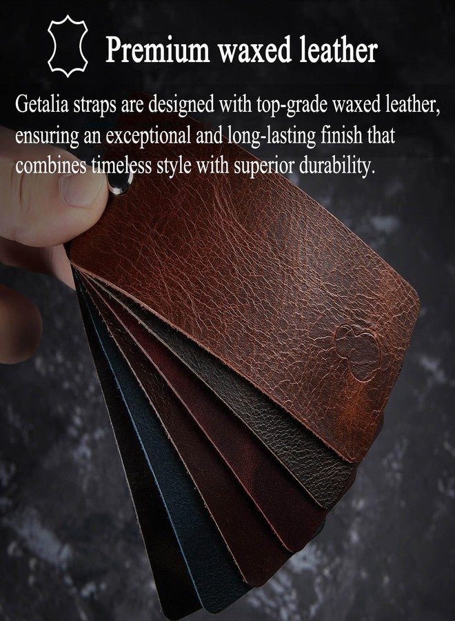 Getalia leather Watch Band Retro Oil wax Genuine Leather,18mm 19mm 20mm 21mm 22mm Quick Release Foldover Clasp Replacement Watch Straps for Men and Women, Brown, 18mm, Retro - Image 2