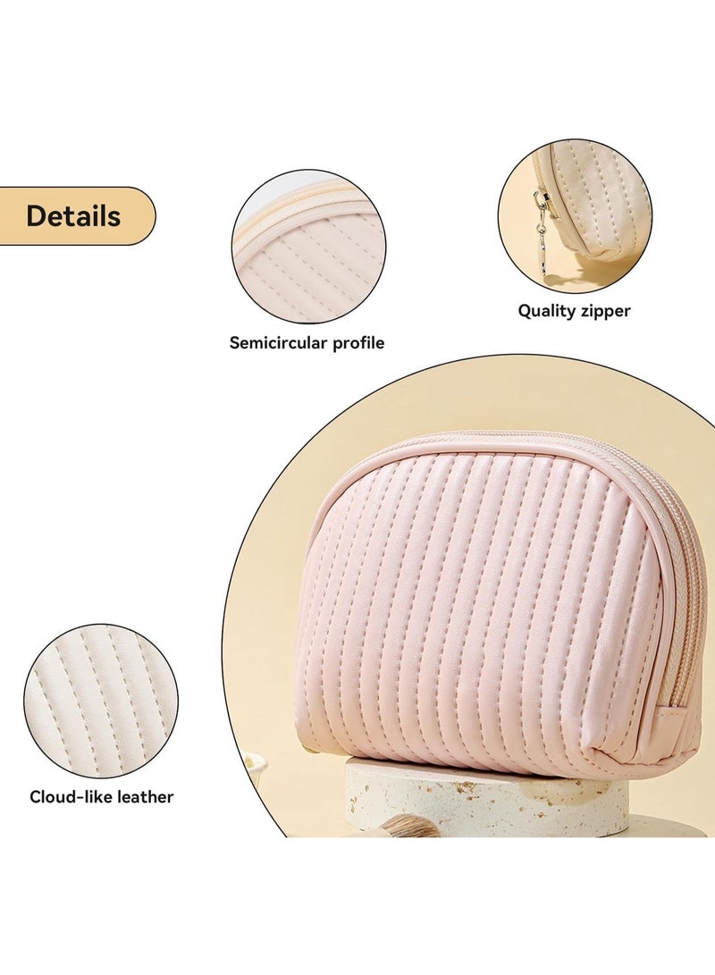 Small Pink Makeup Bag for Women,Travel Cosmetic Organizer Zipper Pouch Toiletry Storage Bag,Coin Purse Portable Make up Case for Handbag Purse Suitcase - Image 3