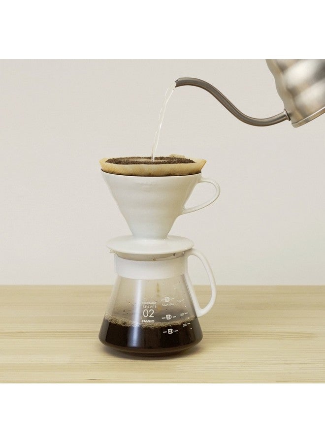 هاريو طقم قهوة هاريو V60 سيراميك، مقاس 02، أبيض - Image 2