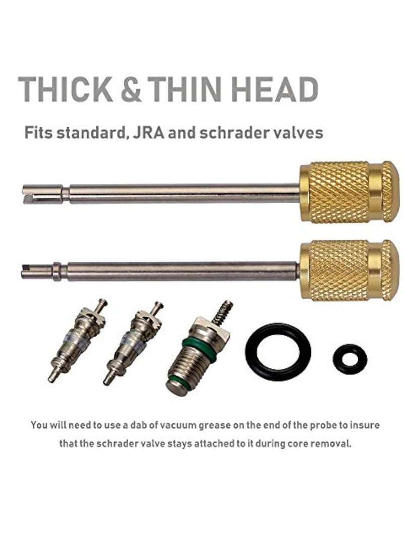 KASTWAVE - R134A R1234YF Valve Core Remover and Installer Tool Set, Quick Couplers Adapter, for Standard and JRA Valve Core Couplers - Image 1