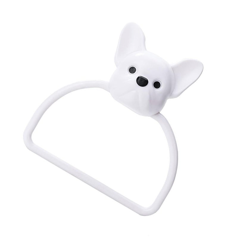 Cartoon Dog Wall Mount Adhesive Towel Ring Holder No Drilling Required For Bathroom - Image 2
