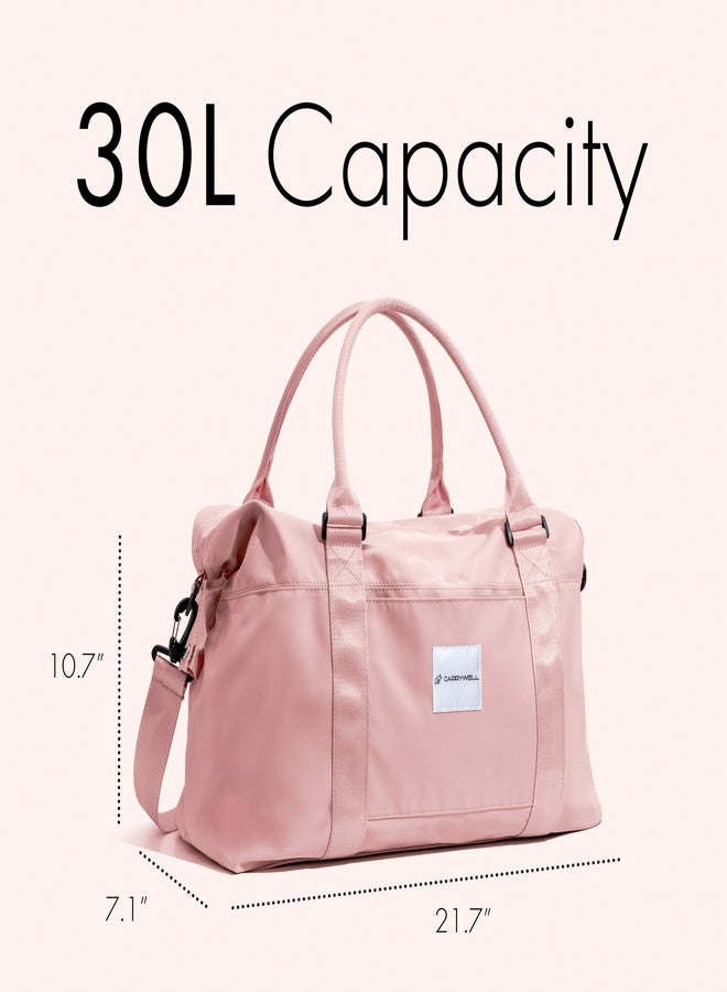 Carrywell (Not Made In China) Travel Duffel Bag For Women, Women's Gym and Travel Tote, Overnight Weekender Bags, Carry On Duffle With Shoulder Strap, Luggage Sleeve and Anti-Theft Pocket, Pink, Large, Travel - Image 2