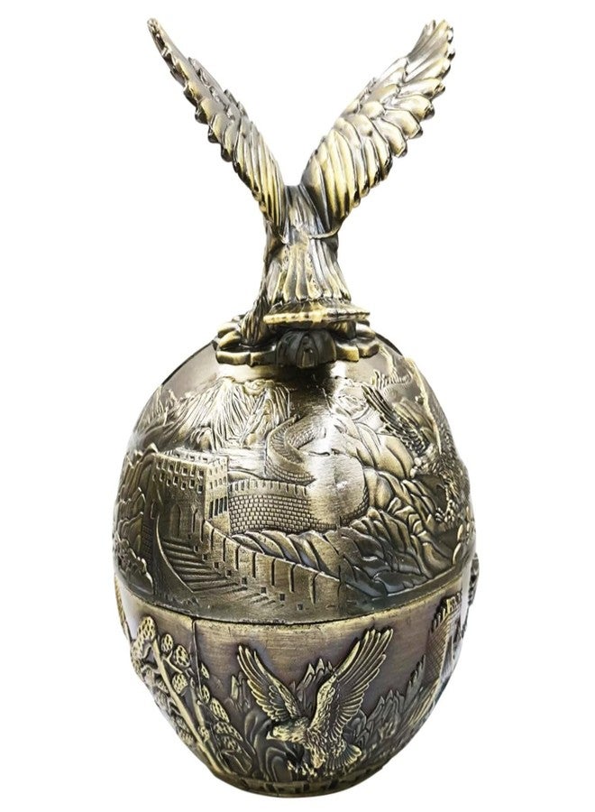Hourwof Windproof Ashtray with Lid for Cigarettes,Metal Vintage Ashtrays for Outdoor Indoor Home Decor,Decorative Smokeless Ashtray,Bronze Eagle - Image 4