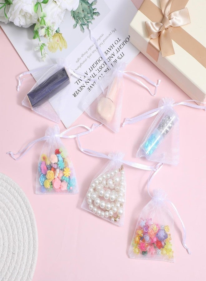 PercyEffie 500pcs organza bags 3x4organza gift bag small mesh bags drawstring jewelry small mesh bag drawstring Favor Bagg for Jewelry Bracelets packaging tiny Candy Party Wedding Favor for Packaging - Image 4