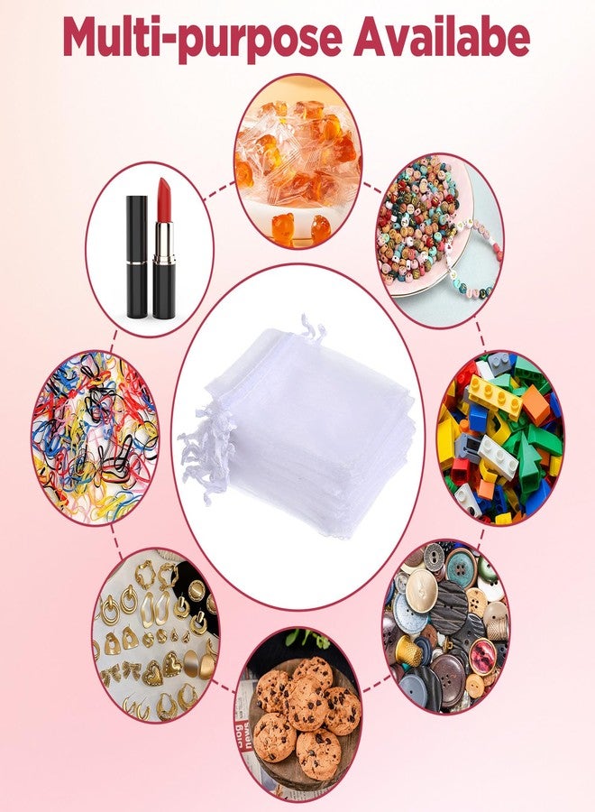 PercyEffie 500pcs organza bags 3x4organza gift bag small mesh bags drawstring jewelry small mesh bag drawstring Favor Bagg for Jewelry Bracelets packaging tiny Candy Party Wedding Favor for Packaging - Image 5
