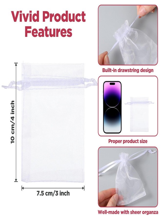 PercyEffie 500pcs organza bags 3x4organza gift bag small mesh bags drawstring jewelry small mesh bag drawstring Favor Bagg for Jewelry Bracelets packaging tiny Candy Party Wedding Favor for Packaging - Image 2