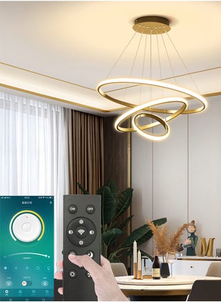 Smart Modern LED Chandeliers, 3 Rings LED Pendant Light Fixture Dimmable Contemporary Circular LED with BT Wireless Smart APP Remote Control 3 Color in One 72W LED Chandelier Ceiling Pendant Light - pzsku/Z591095004BAD69E269C7Z/45/_/1719161740/c0aa8746-7096-4dd3-bd8d-4c049a75d71a