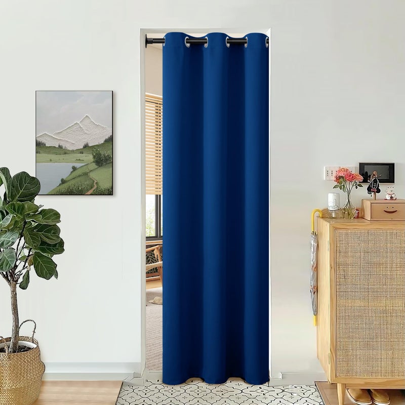 BGment Royal Blue Door Curtain 80 Inch Length for Doorway  Bedroom Closet Curtain  Privacy Thermal Insulated Blackout Grommet Room Divider for Room Separation  1 Panel  42 Inch Wide - Image 1