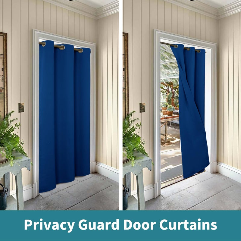 BGment Royal Blue Door Curtain 80 Inch Length for Doorway  Bedroom Closet Curtain  Privacy Thermal Insulated Blackout Grommet Room Divider for Room Separation  1 Panel  42 Inch Wide - Image 4