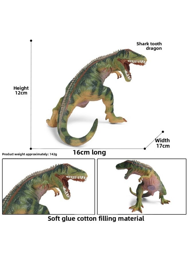 Animal Model Soft Glue Marine Life Simulation Soft Glue Dinosaur Toy Deng's Fish Sliding Toothosaurus Swollen Head Dragon Thick Nose Dragon-Color:JS Soft Glue Dinosaur-shark Tooth Dragon  - Image 1