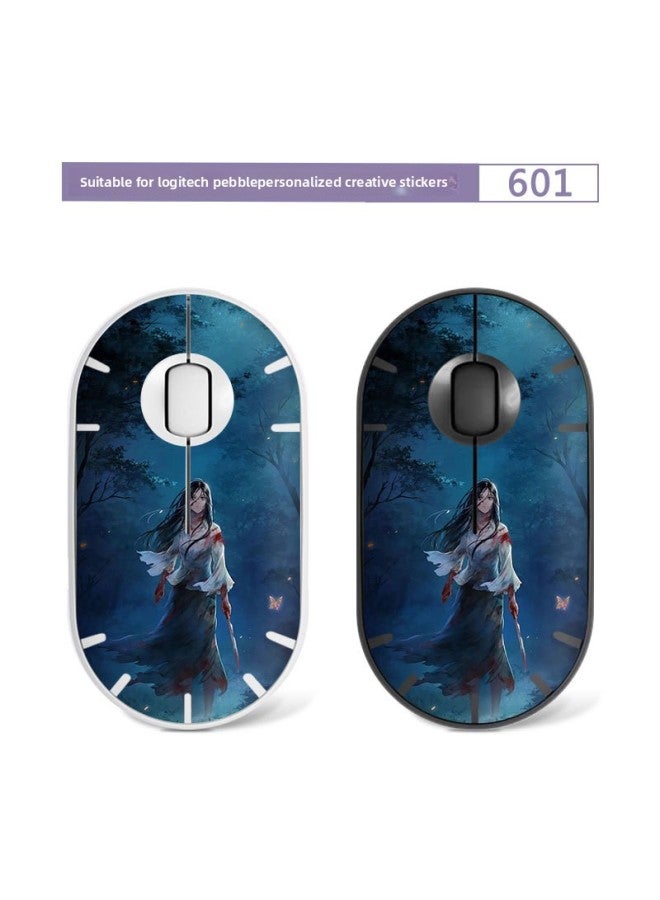 Applicable To Logitech Pebble Wireless Mouse Film Goose Warm Stone Mouse Protection Sticker Accessories Beautiful Girl Anti-sweat-Color:601  - Image 1