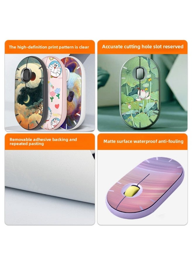 Applicable To Logitech Pebble Wireless Mouse Film Goose Warm Stone Mouse Protection Sticker Accessories Beautiful Girl Anti-sweat-Color:601  - Image 4