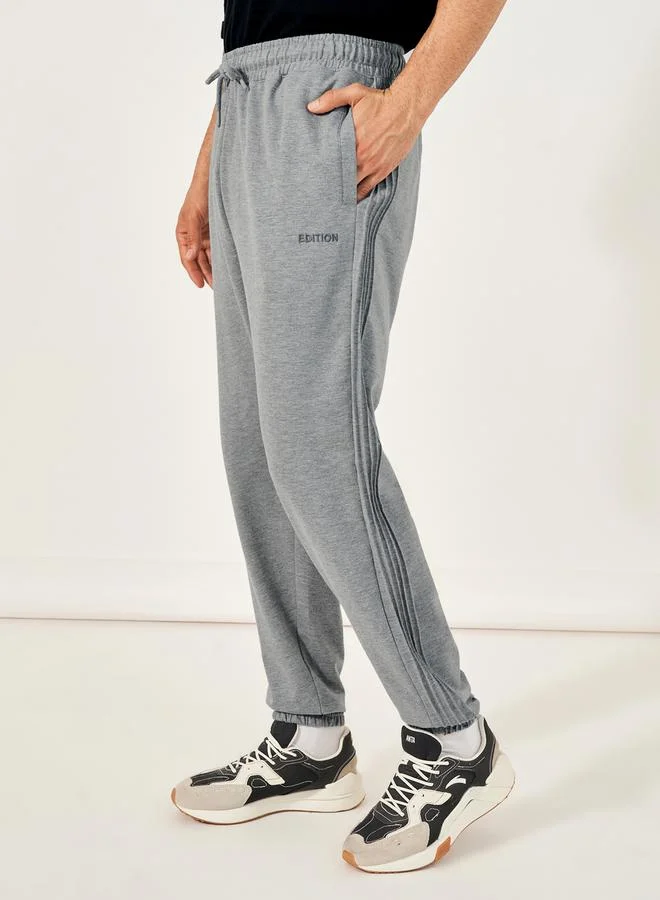 Styli Side Pintucks Oversized Joggers with Embroidered Detail