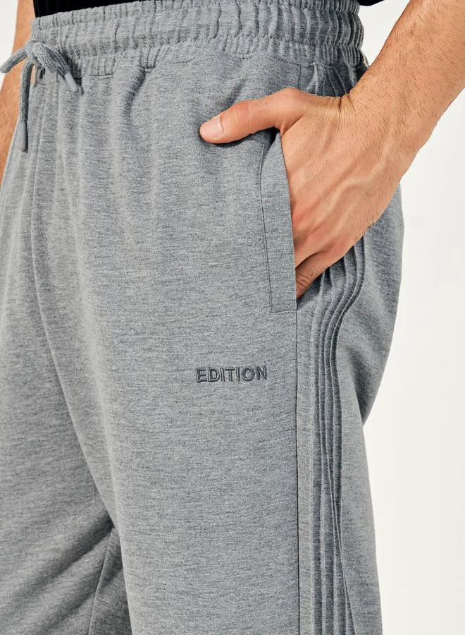 Styli Side Pintucks Oversized Joggers with Embroidered Detail