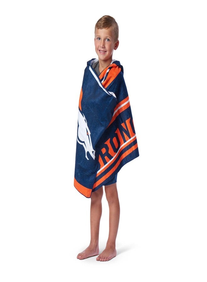 Northwest NFL Denver Broncos Unisex-Youth Hooded Youth Beach Towel, 21" x 51", Liner - Image 2