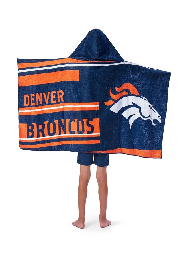 Northwest NFL Denver Broncos Unisex-Youth Hooded Youth Beach Towel, 21" x 51", Liner - Image 3