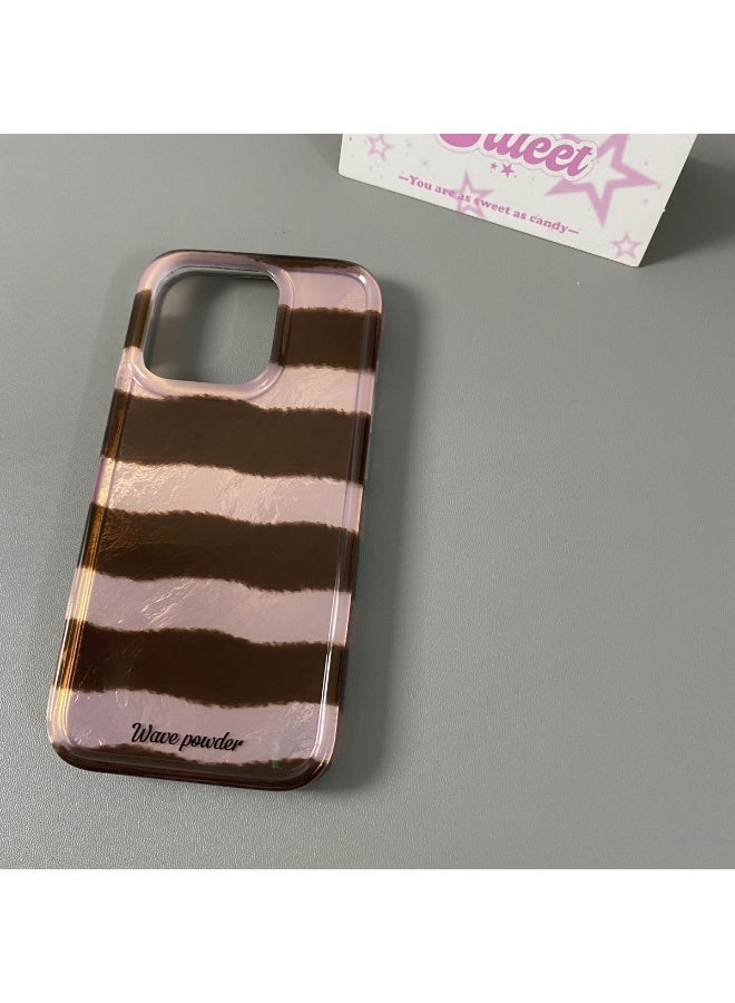 NIBEMINENT Large Hole Vortex Oil Brown Red Ripple Protective TPU Case Cover For iPhone 16 Plus