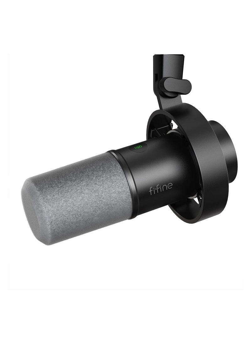 FIFINE - Dynamic Microphone, XLR/USB Podcast Recording PC Microphone for Vocal Streaming Voice-Over Gaming, Metal Mic with Mic Mute, Headphone Jack, Monitoring Volume Control, Windscreen-Amplitank K688 - Image 1