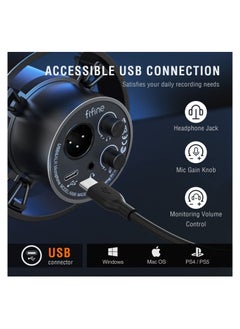FIFINE Dynamic Microphone, XLR/USB Podcast Recording PC Microphone for Vocal Streaming Voice-Over Gaming, Metal Mic with Mic Mute, Headphone Jack, Monitoring Volume Control, Windscreen-Amplitank K688  - Image 5