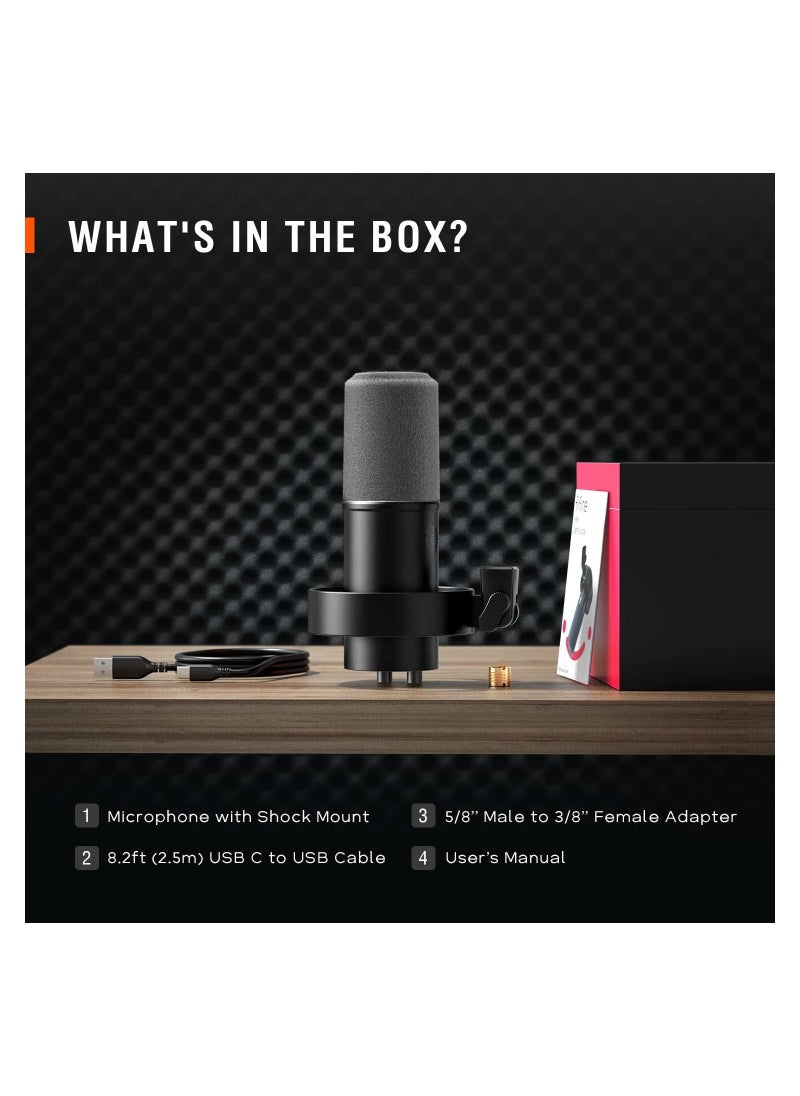 FIFINE - Dynamic Microphone, XLR/USB Podcast Recording PC Microphone for Vocal Streaming Voice-Over Gaming, Metal Mic with Mic Mute, Headphone Jack, Monitoring Volume Control, Windscreen-Amplitank K688 - Image 1