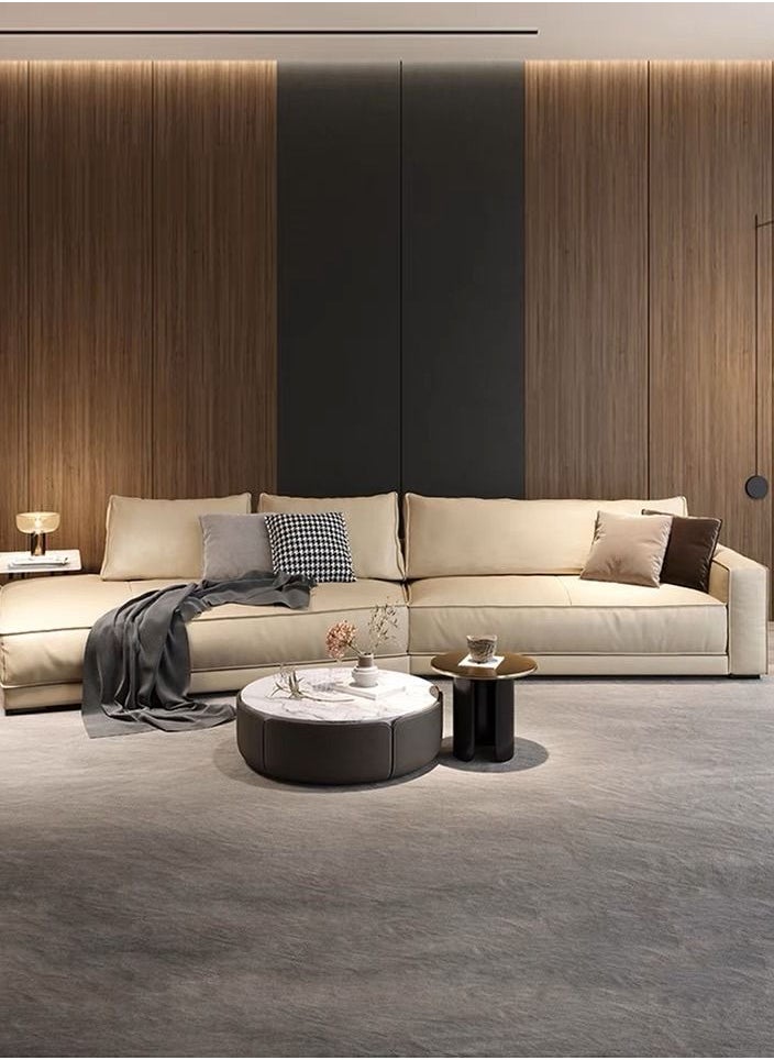 Generic - Light Luxury Style Furniture  Combination Sofa Set Beige Without Pillow - Image 1