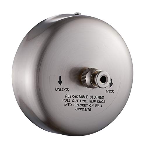 JOOM Retractable Clothesline Stainless Steel Heavy Duty 9Feet(MAX) for Hanging Drying in Bathroom Laundry Hotels, Chrome Finish,Round Style (Brushed Nickel) - Image 1