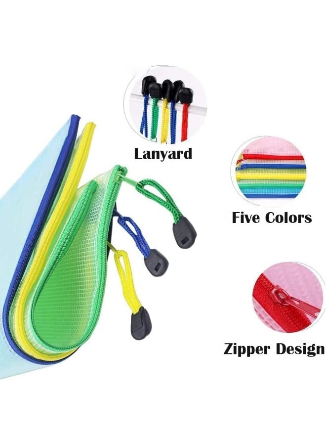 MOMENT 12 Pack A4 Zipper File Wallets Plastics Zipper Folder Bags Small Zip Storage Bag, Black, Plastic Wallets, Plastic Folders Document Wallets A5 Bags Plastic Pockets, Assorted - Image 4