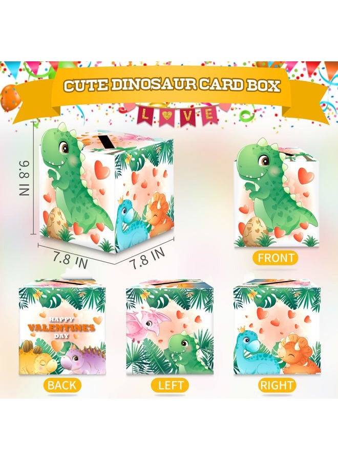 algpty 36Pack Dinosaur Kids Valentines Day Cards and Dinosaur Card Holder Box - Image 2