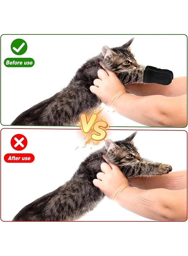 ZVEV Cat Boots, 4 Packs cat claw covers, Black Anti Scratch Cat Mittens, Breathable Mesh Cat Foot Covers, Adjustable Cat Claw Protectors for Indoor Cats Pet Bathing Cutting Nails - Image 2