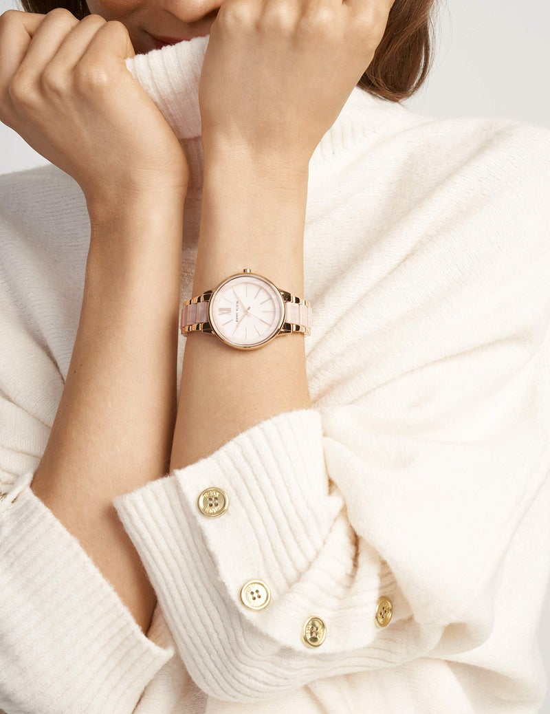 Anne Klein Women's Resin Bracelet Watch, Light Pink/Rose - Image 4