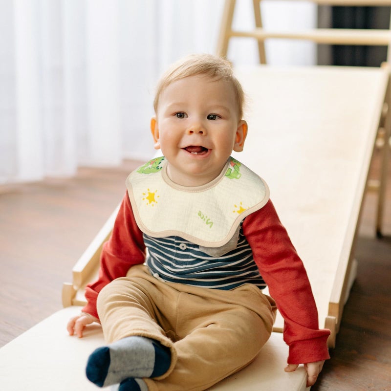 MUSBUY Baby Bibs Muslin Drool Teeth Drooling Teething Bibs for Baby Girl Boy Muslin Cotton Absorbent Soft Breathable - Image 4