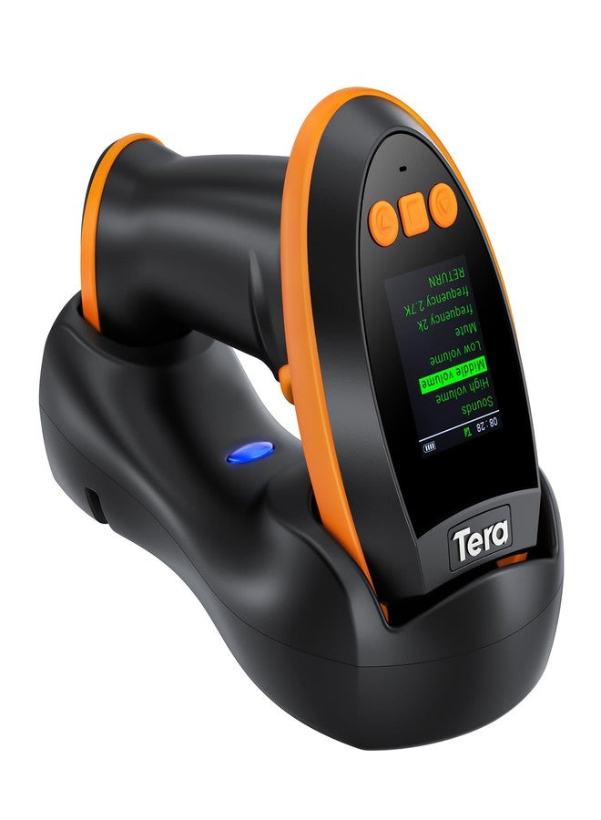 Tera Barcode Scanner Wireless with Screen: Pro Version 1D 2D QR with Setting Keypad Charging Cradle Works with Bluetooth 2.4G Wireless USB Wired Handheld Bar Code Reader HW0009 - Image 1