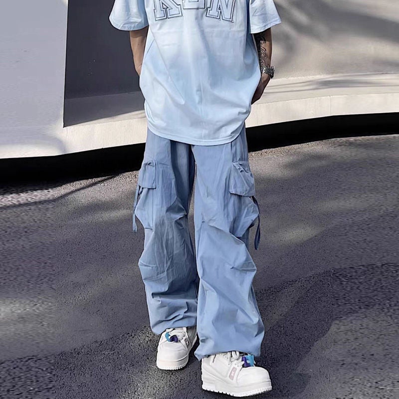 Maillard Overalls Men'S Paratroopers Trendy Brand Loose Wide Leg Casual Personality Trendy Junior Boys Tie-Up Feet - Image 1