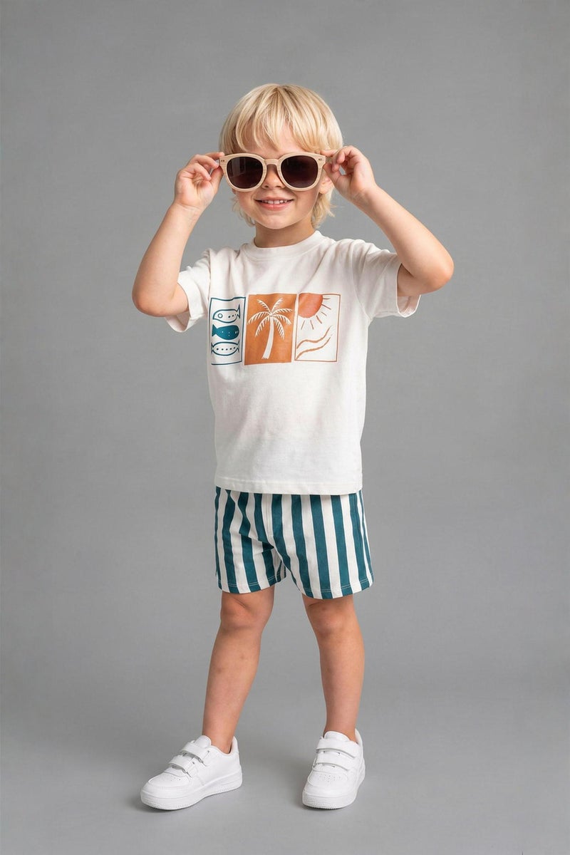 DeFacto Green BabyBoy Baby Boy Tropical Patterned 2 Piece Set Casual - Image 4