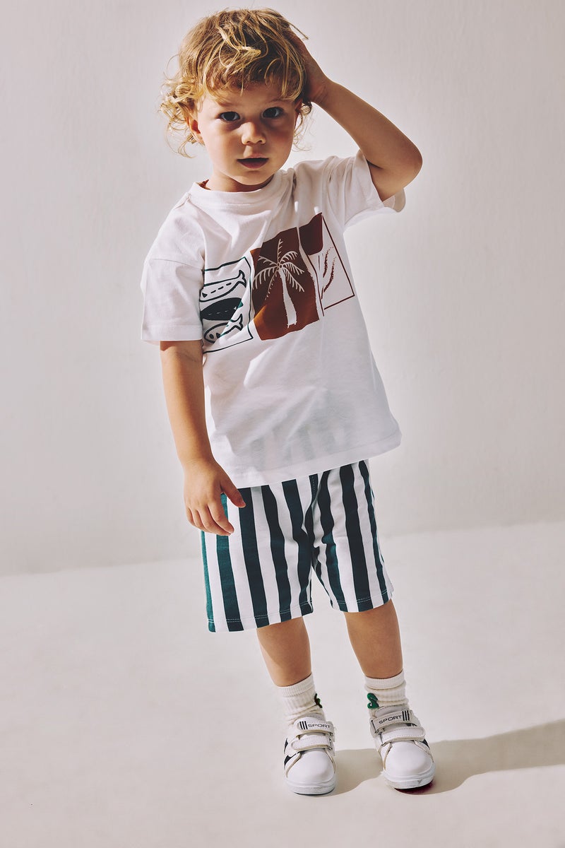 DeFacto Green BabyBoy Baby Boy Tropical Patterned 2 Piece Set Casual - Image 1