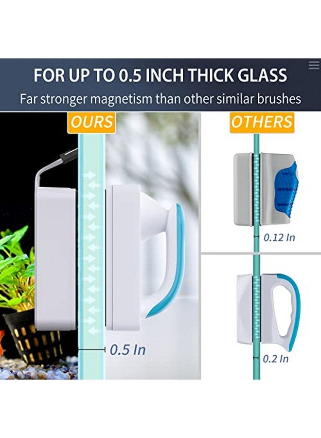 Pawfly Aquarium Strong Magnetic Brush 3 Inch Stain Cleaner with Detachable Stainless Steel Scraper and Non-Slip Handle Floating Cleaning Scrubber Tool for Glass Fish Tank (Not for Acrylic Tank) - Image 3