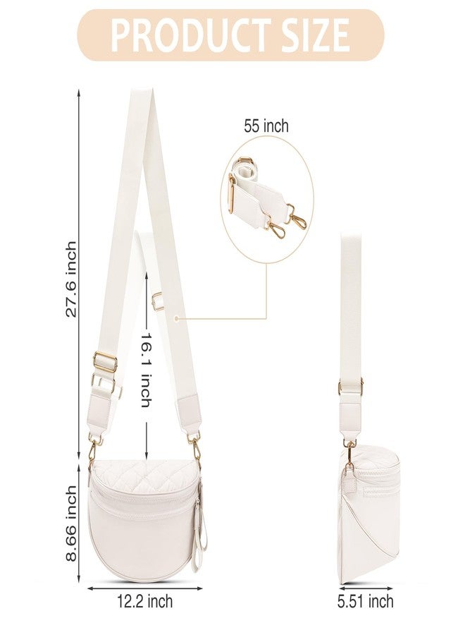 oscaurt Puffer Crossbody Bag Bum Bag for Women Spacious Cross Body Travel Purse Quilted Shoulder Handbag - Image 3