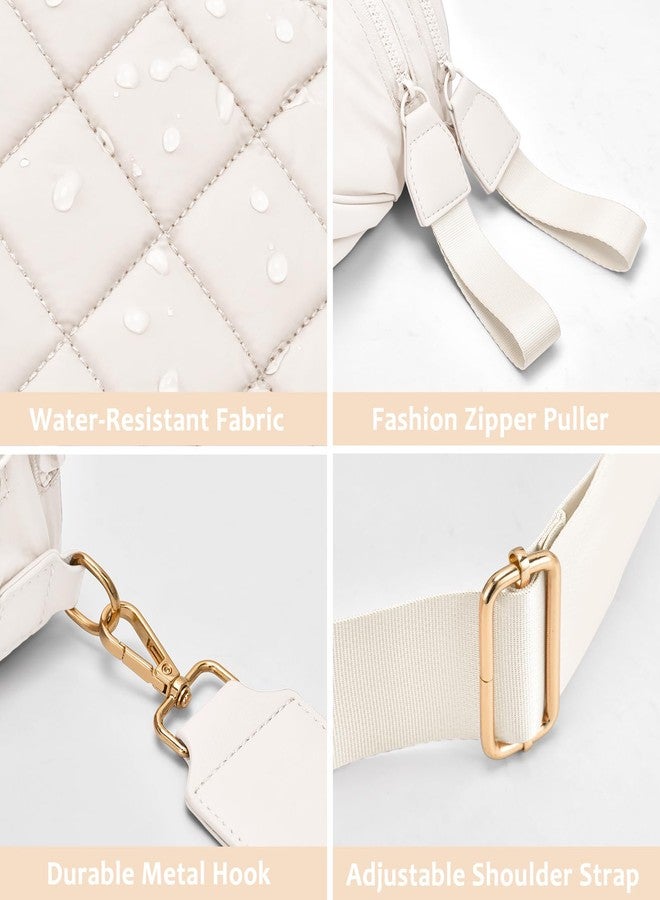 oscaurt Puffer Crossbody Bag Bum Bag for Women Spacious Cross Body Travel Purse Quilted Shoulder Handbag - Image 4