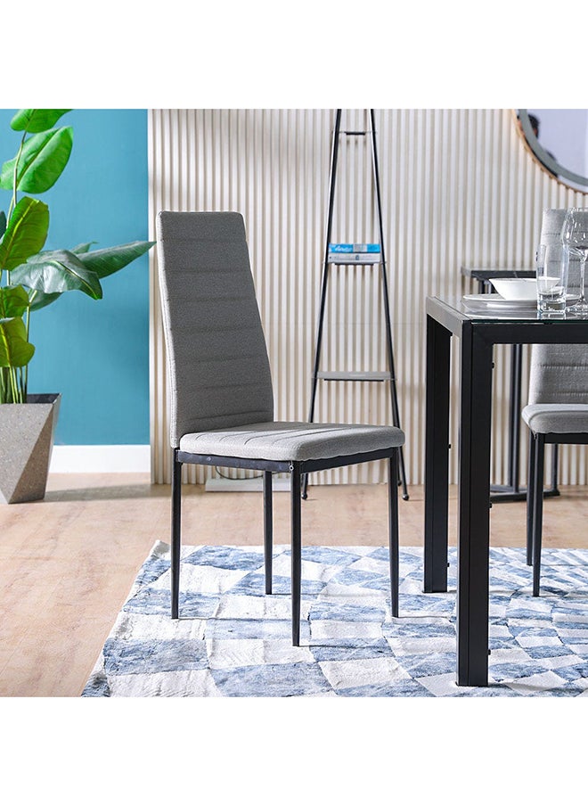 DANUBE HOME طقم سفرة ريان 7 قطع مستطيلة بتصميم عصري مكون من 6 كراسي مريحة وطاولة قابلة للتعديل لغرفة الطعام والمطبخ رمادي/أسود رخام  - Image 2