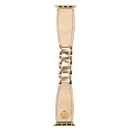 Lilly Pulitzer Leather Watch Band Sized to Fit 38mm, 40mm, 42mm, and 44mm Smartwatches, Compatible with Apple Watch Series 1-6 and SE, Fruity Flamingo, Gold - Image 3