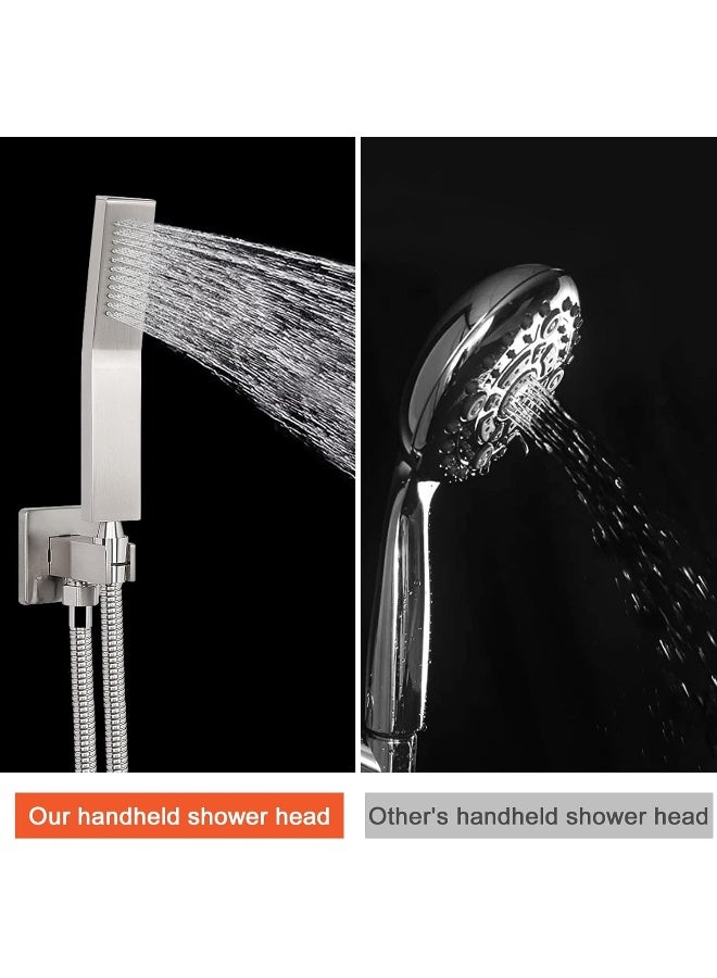 HarJue 12 Inch Shower System, High Pressure Bathroom Rainfall Shower Head with Handheld Shower Faucets Combo Set, Luxury Full Body Covering Shower Balance Valve and Trim Kit (Brushed Nickel) - Image 5