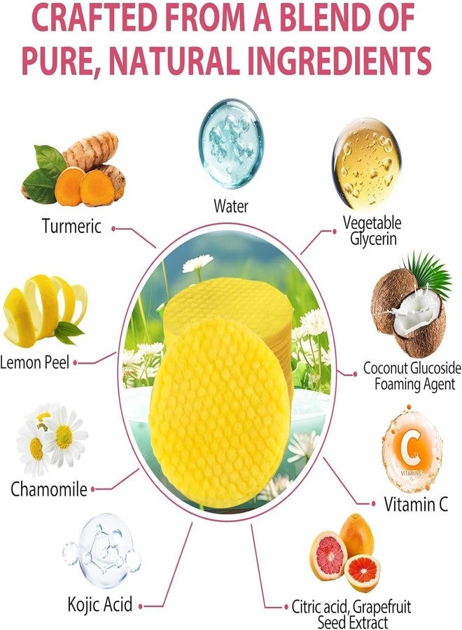 Clefairy Turmeric Kojic Acid Pads, Turmeric Kojic Acid Cleansing Pads, Helps Balance Skin Oil And Water Exfoliating, Acne Scars, Unclog Pores - Image 2